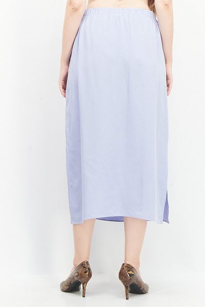 Tchibo Women Solid Midi Skirt, Lavender