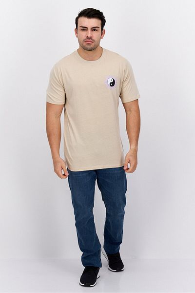 Threadbare Men Crew Neck Short Sleeves Graphic Printed T-shirt, Tan