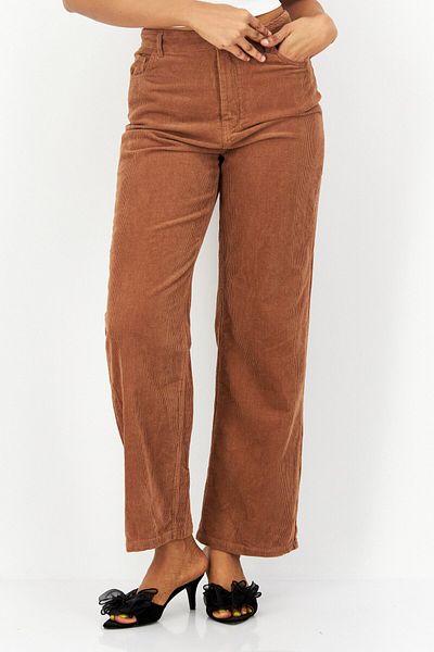 Don't Call Me Jennyfer Women Wide Leg Textured Corduroy Pants, Light Brown