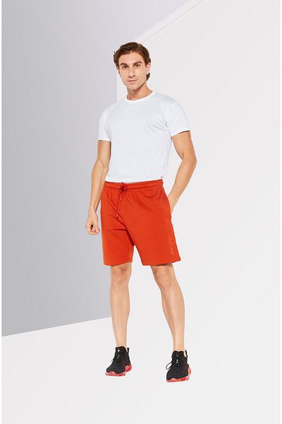 DKNY Sport Men Sportswear Fit Training Shorts, Rust
