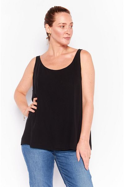 Eileen Fisher Women Scoop Neck Sleeveless Solid Top, Black