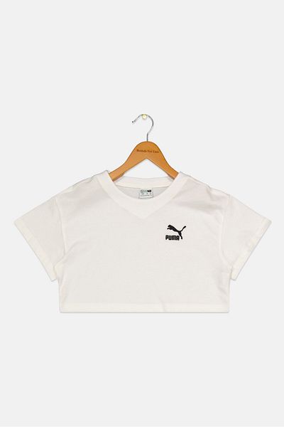 Puma Kids Girls Sportswear Fit Short Sleeves Outdoor Top, Ivory