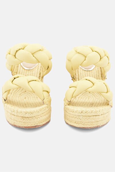 Kenneth Cole Women Medium Owen Braid Slip On Casual Wedges, Yellow