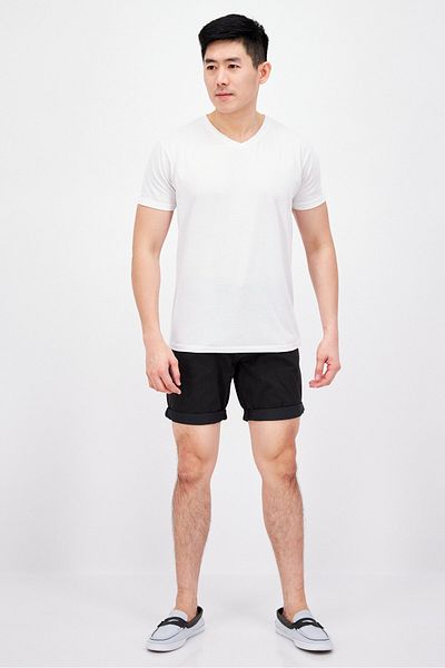 Threadbare Men Solid Chino Short, Black