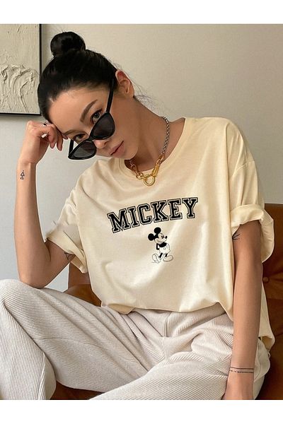 Cosmo Style Σειρά μπλουζών Unisex με φαρδιά εφαρμογή Mickey - Καμπύλη μεγάλου μεγέθους