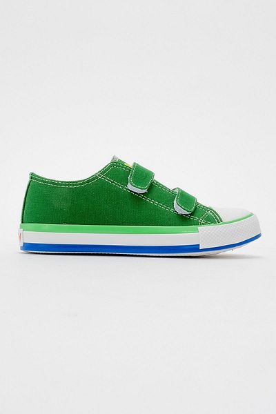 Ccway Pantofi sport verzi pentru copii - Velcro dublu