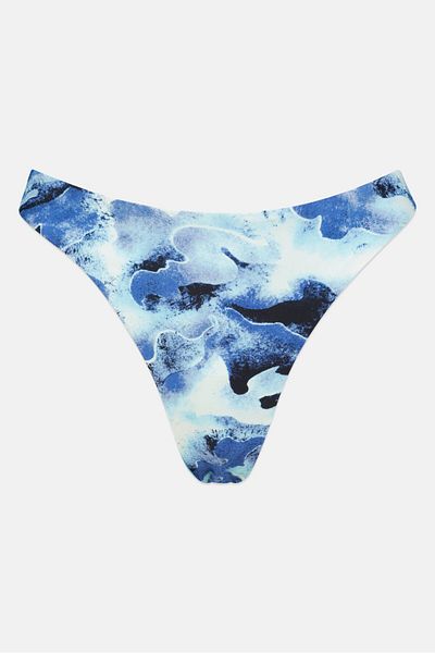 Royalty Women Allover Print Bikini Bottom, Sky Blue Combo