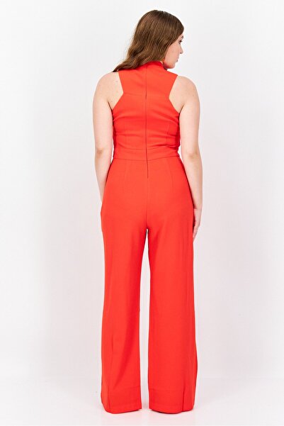 Vince Camuto Women U-Neck Sleeveless Kors Crepe Jumpsuit, Red