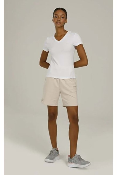 lumberjack W-ct132 Γυναικείο T-shirt με V λαιμόκοψη, κανονική γραμμή, Γυναικείο T-shirt Λευκό