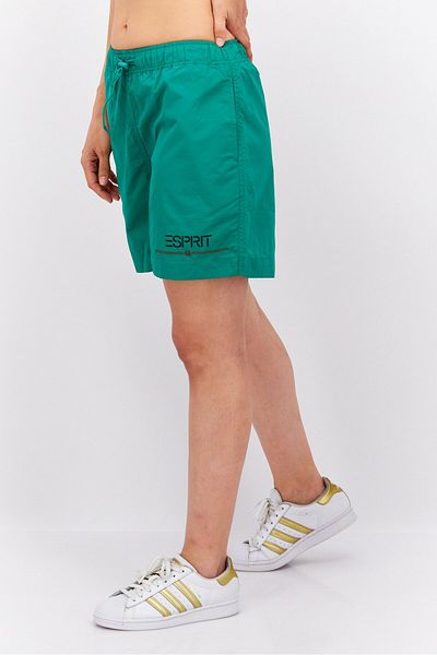 Esprit Women Brand Logo Basic Shorts, Green