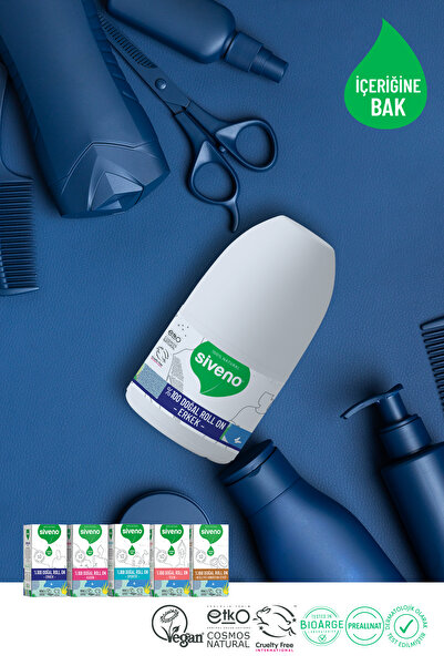 Siveno %100 Doğal Roll-on Kadın + Erkek Deodorant Ter Kokusu Önleyici Leke Bırakmayan 50 ml 2'li Set
