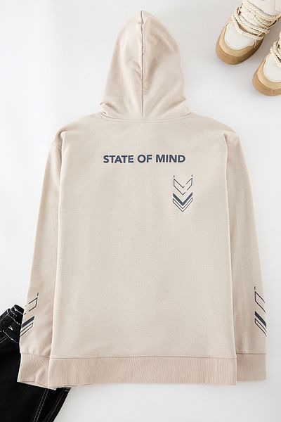 Trendyol Collection Comfortable Cut Text Printed Fleece Sweatshirt - Tmnaw23sw00024