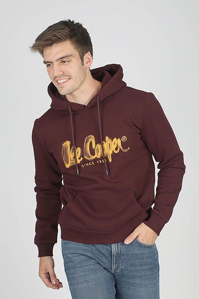 Lee Cooper Gregory Men's Hooded Plum Sweatshirt