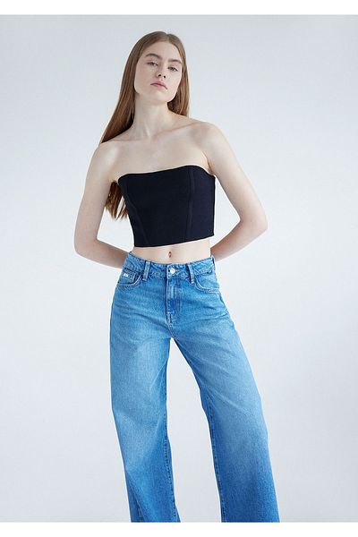 Mavi Black Crop Bustier Top 1710394-900