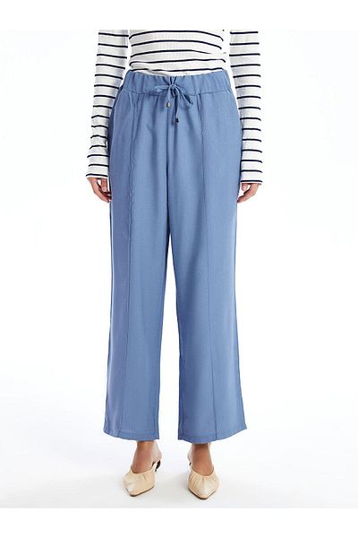 LC Waikiki Pantaloni de damă cu talie elastică drepte cu picioare largi