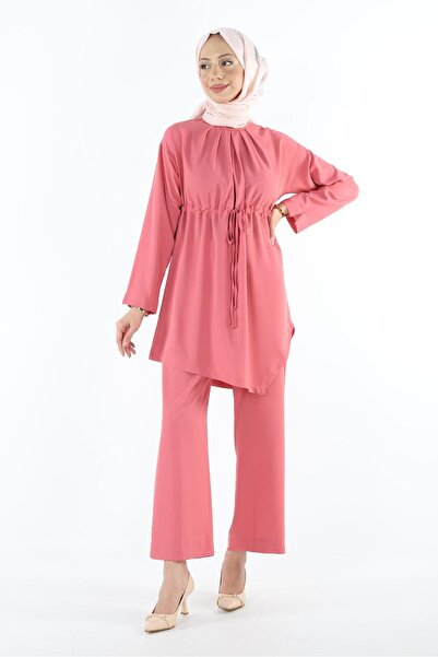 Plistre 2112_Hesettür Asymmetric Cut Tunic Παντελόνι Διπλό Σετ