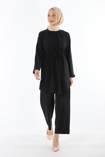 Plistre 2112_Hesettür Asymmetric Cut Tunic Παντελόνι Διπλό Σετ