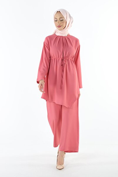 Plistre 2112_Hesettür Asymmetric Cut Tunic Παντελόνι Διπλό Σετ