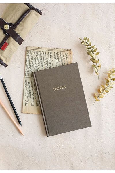 hiddenpaperco دفتر ملاحظات بغلاف من القماش / بدون خطوط