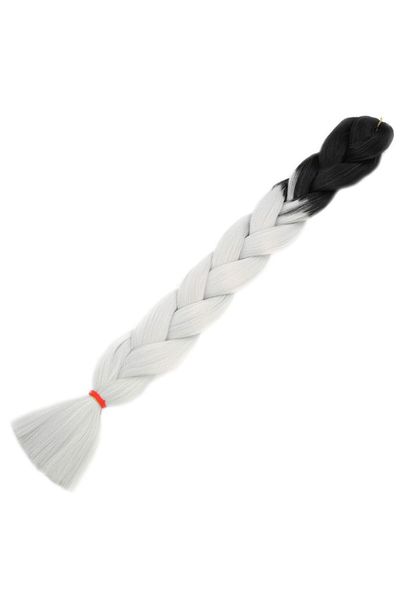 Astra Market Afro Braiding Synthetic Color Transition Hair 100 Gr. / Black / Light Gray