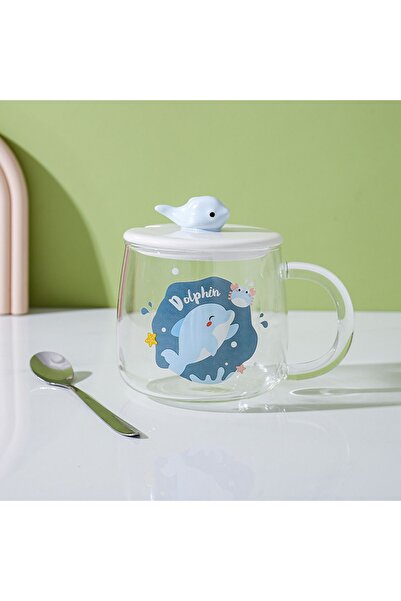 Livava Whale Glass Mug, Blue, 10X8