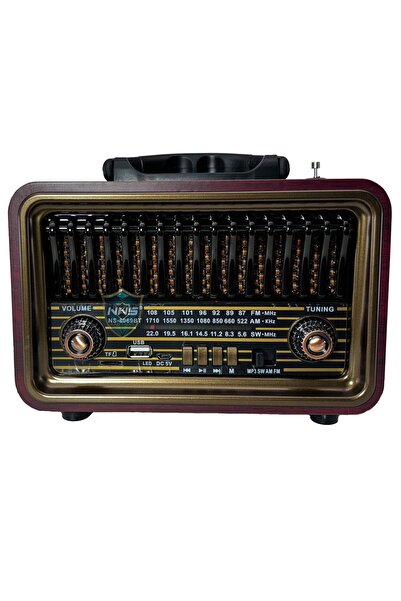 Ahşap Görünümlü Nostaljik Radyo - Taşınabilir FM/AM/SW Frekanslı Hoparlör