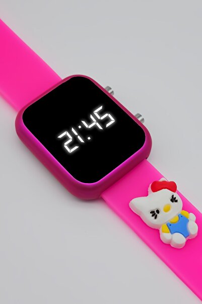 tutkanstore Hello Kitty Figürlü Çocuk Kol Saati Dijital Takvimli Kız Kol Saat...