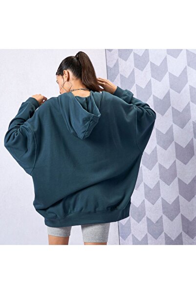 Nike NSW Ft Fleece Pullover Hoodie  Oversize Yeşil Kadın Sweatshirt