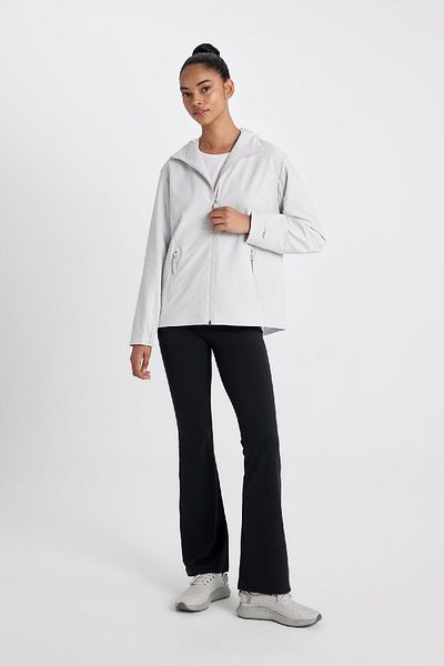 DeFacto Γυναικείο γκρι Water Repellent Regular Fit Εποχιακό ελαφρύ παλτό με κουκούλα με φερμουάρ