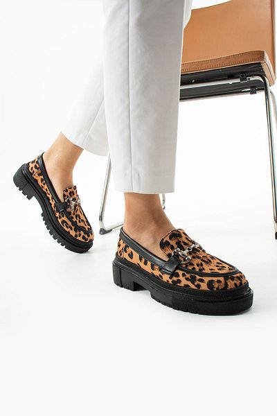 Bayramoğlu Loafer cu talpă groasă, cu lanțuri, pantofi casual