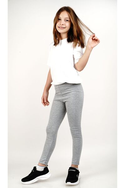 Lovella Γκρι βαμβακερό μακρύ κολάν - Κοριτσίστικο Lycra