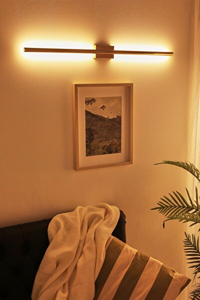 Home Pilli Aplik Tablo Aydınlatma Ayna Üstü Aplik Dekoratif Aydınlatma Kumandalı 3000K Gün Işığı 60cm