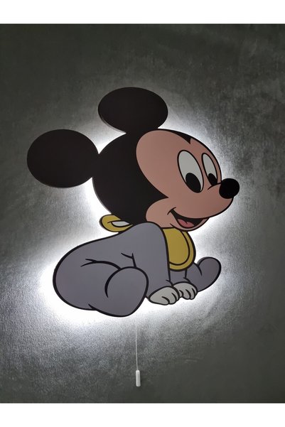 Generic Brand Decorative Wooden Printed Led Baby Mickey Mouse Children's Room Night Light 32*32
