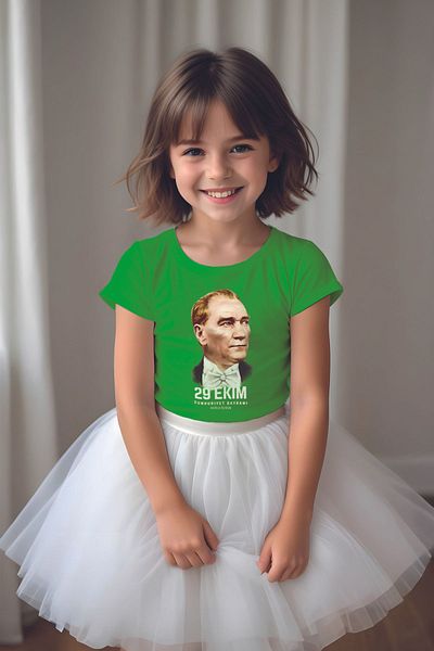 MYADA Digital Printed 29 October Republic Day Themed Tutu Skirt T-Shirt Set