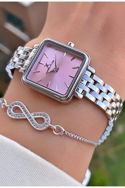 Daniel Klein Brand Silver Color Small Case Women's Wristwatch - with Bracelet Gift