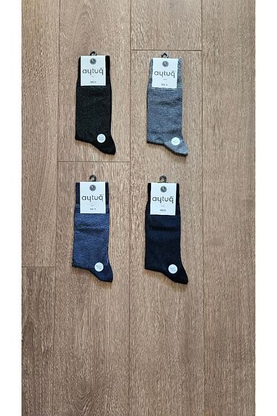 Aytuğ Aytuğ Summer Season 4 Pairs Modal Ανδρικές κάλτσες (Μαύρο-Ναυτικό-Γκρι-Μπλε) - 13014-4