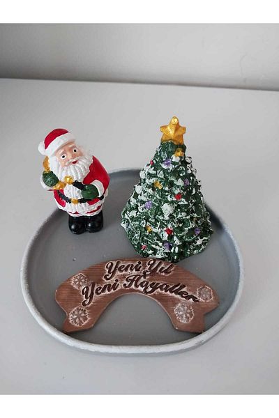 e&e süs dükkanı New Year Santa Claus Ornaments Set of 3 Gift Presentation Decorative Objects