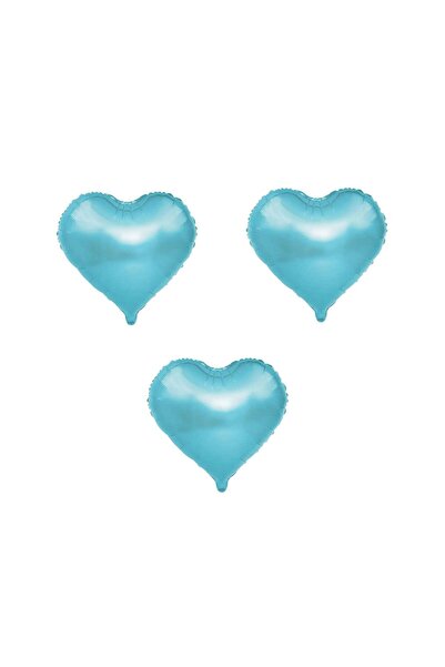 RÖNESANS PARTİ Heart Foil Balloon 3 Pcs Light Blue