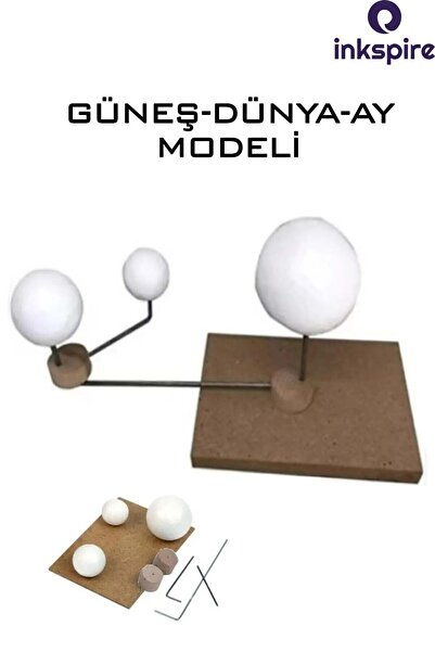 inkspire Güneş Dünya Ay Modeli Maketi 1 Paket Güneş Dünya Ay Sistemi Modeli Deney Seti Fen Bilimleri Dersi