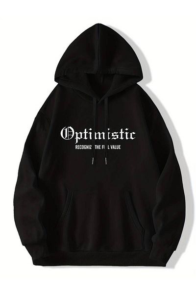 Keywest Hanorac de iarnă cu glugă supradimensionat cu imprimeu trandafiri unisex - 3 fire 100% bumbac