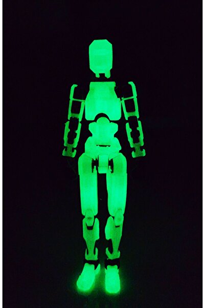 Duru3D Craft Dummy 13 Karanlıkta Parlayan Figür ve Kanat Seti Yeşil Aksiyon Figürü T13 Robot Oyuncak