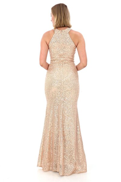 elissaa HALTER YAKA PUL PAYET ABİYE ELBİSE