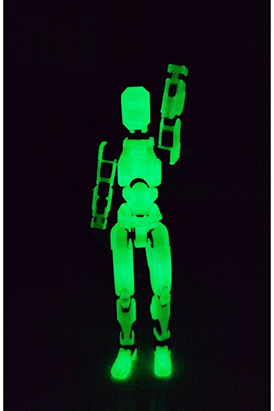Duru3D Craft Dummy 13 Karanlıkta Parlayan Figür ve Kanat Seti Yeşil Aksiyon Figürü T13 Robot Oyuncak