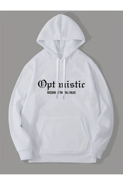 Keywest Χειμερινό φούτερ με κουκούλα Unisex Rose Printed Oversize - 3 κλωστές 100% βαμβάκι