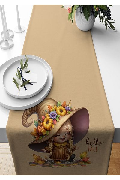 Bertille Home Дигитално принтирана пътека Autumn Series 140x40 см (Хелоуинска есен)