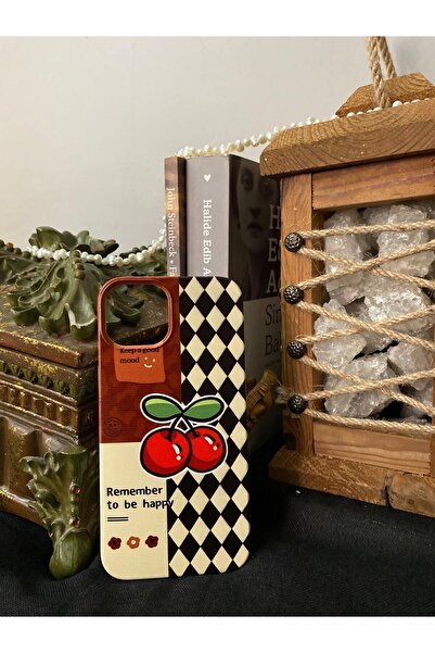 Zivon iPhone 5S ile Uyumlu Cherry Desenli İçi Kadife Premium Kalite Lansman T...