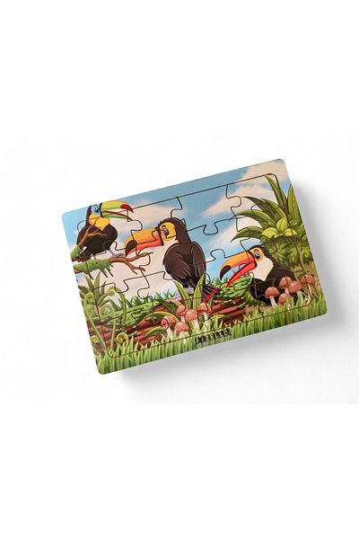 Fizello Toucans 16 Pieces Educational Learning Wooden Kids Puzzle Montessori Jigsaw Baby Children Toy