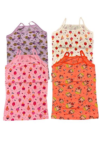 HB TREND Cotton Combed Girl's Patterned Athlete 4-Piece - Comfortable Set for Daily Use