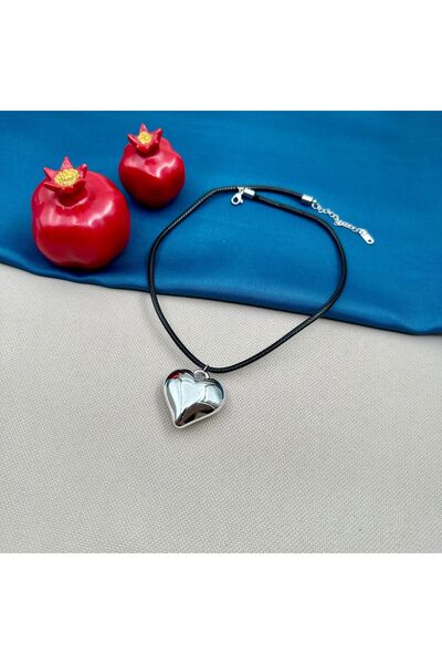 Opia Takı & Aksesuar قلادة قلب بالون فولاذي