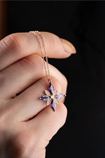 Karem Jewellery Amethyst Stone Flower of Hope Necklace Bracelet Set Women